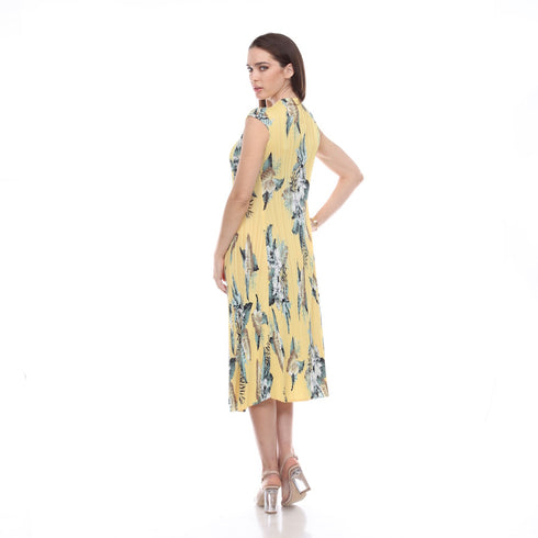 Flash Sale: Tropical Floral Pleated Midi Dress – DR1050